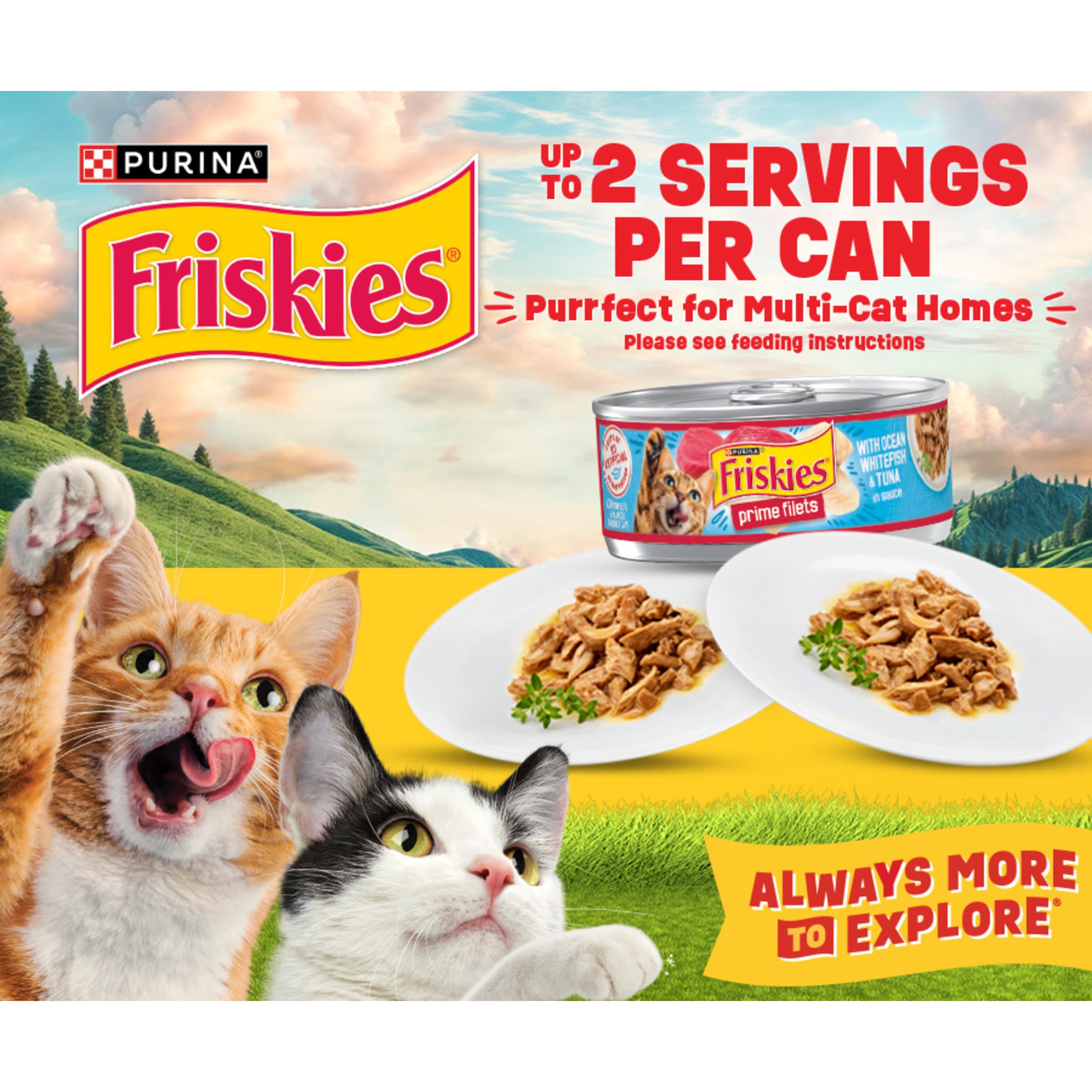 Purina Friskies Prime Filets Cat Food Variety Pack, 48 Ct Cans