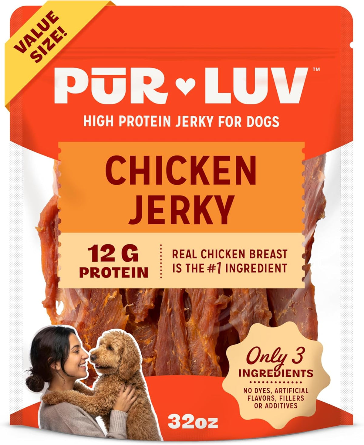 Pur Luv Dog Treats, K9 Kabobs Made with Real Chicken, Duck, and Sweet Potato, 12 Ounces, Dog Snacks, Healthy, Easily Digestible, Long-Lasting, High Protein Treat, Satisfies Urge to Chew