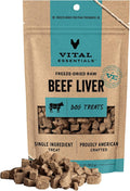 Vital Essentials Freeze Dried Dog Treats, Beef Liver, 2.1 oz Bag