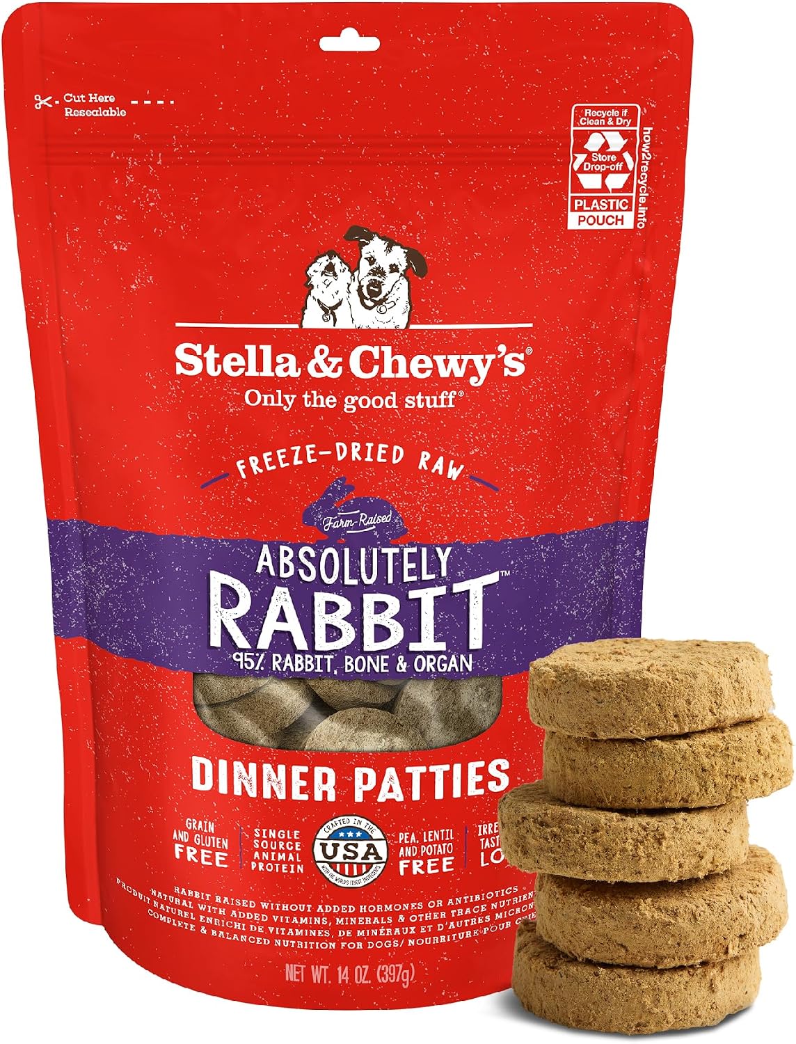 Stella & Chewy’s Freeze Dried Raw Dinner Patties – Grain Free Dog Food, Protein Rich Stella’s Super Beef Recipe – 5.5 oz