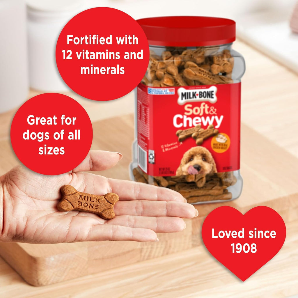 Milk-Bone Soft & Chewy Dog Treats, 25 Oz. Canister