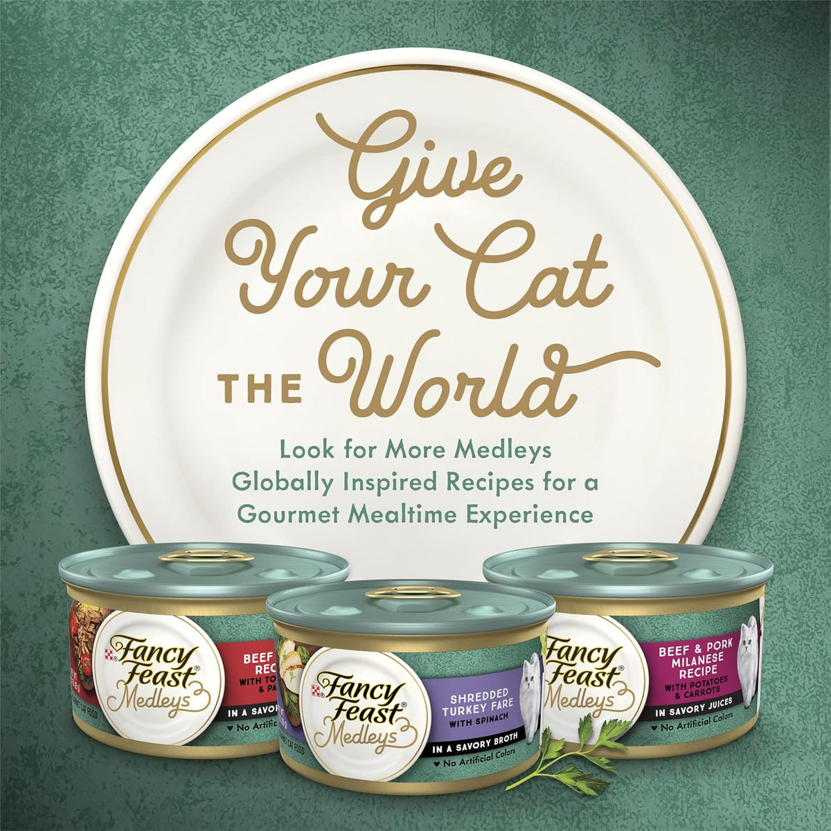 Purina Fancy Feast Wet Cat Food Variety Pack, Medleys Taste of Italy With Garden Greens in Sauce - (Pack of 30) 3 oz. Cans