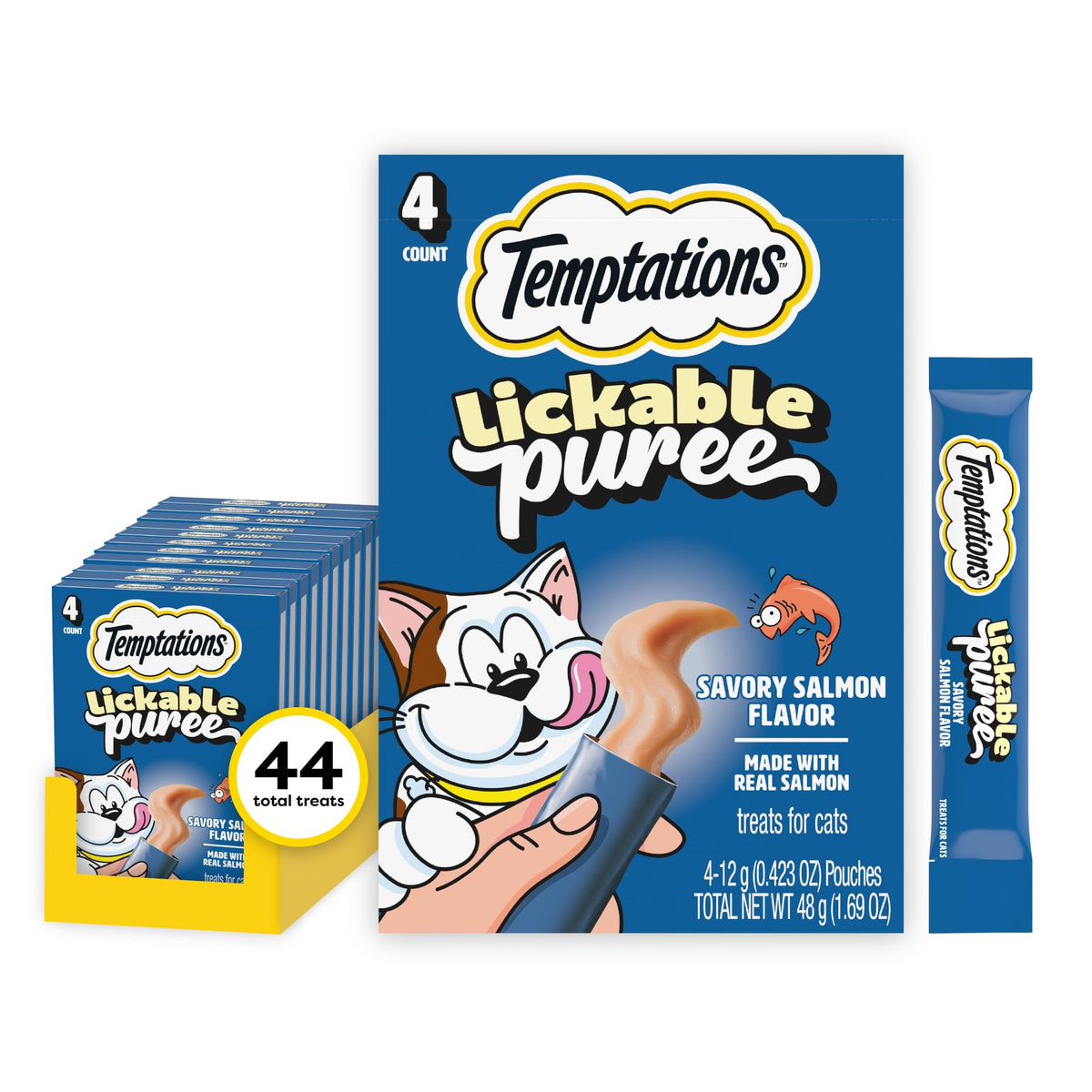 Temptations Creamy Puree Lickable Cat Treats, Beef Liver, 16 Count