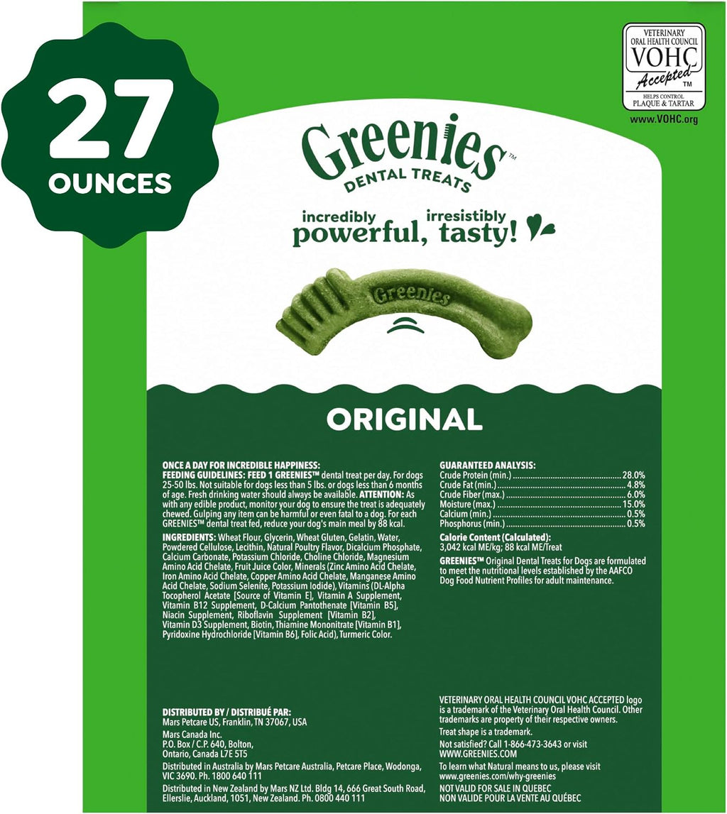 Greenies Regular Dental Dog Treats, Original Chicken Flavor, 36 Count