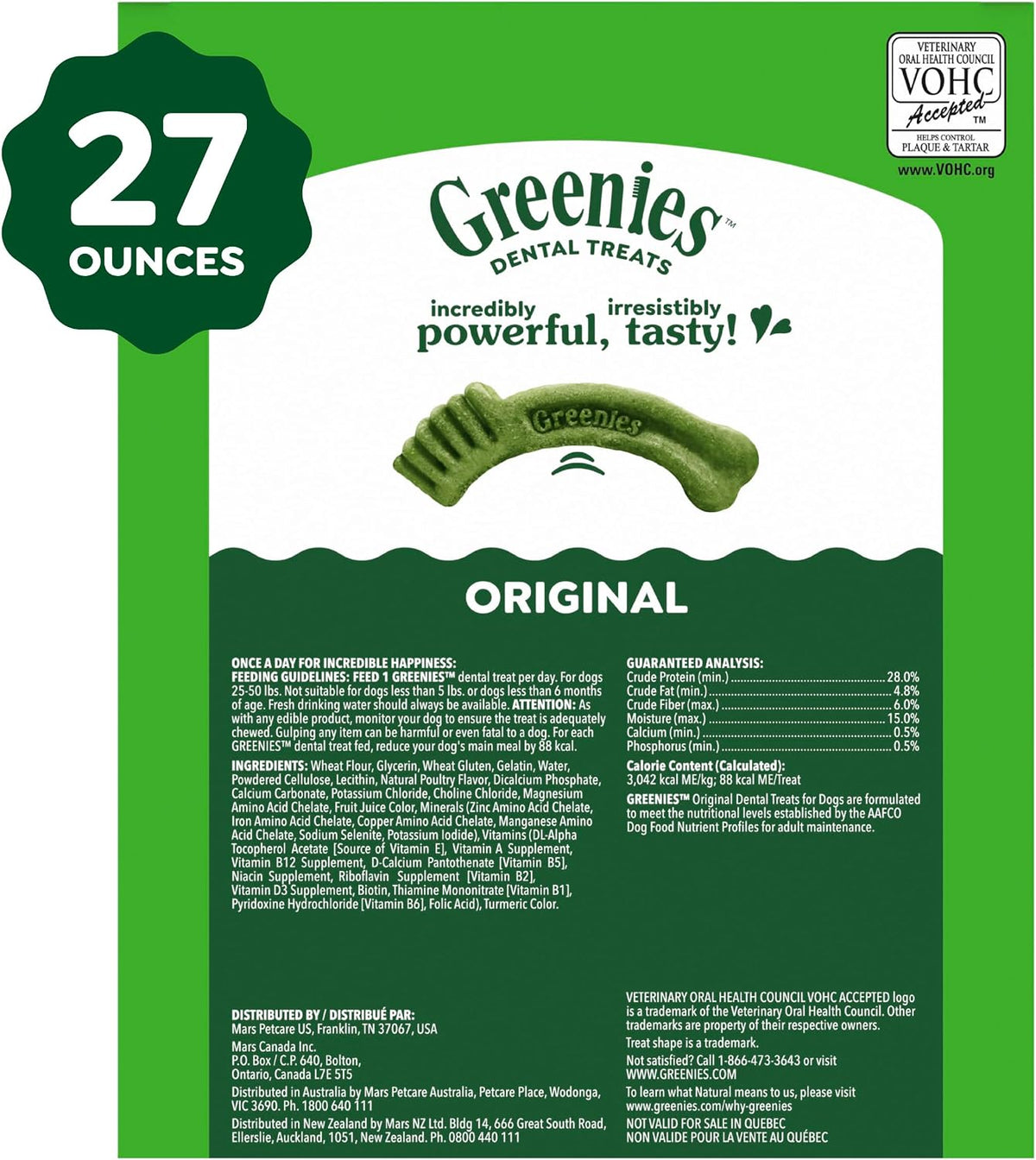Greenies Regular Dental Dog Treats, Original Chicken Flavor, 36 Count