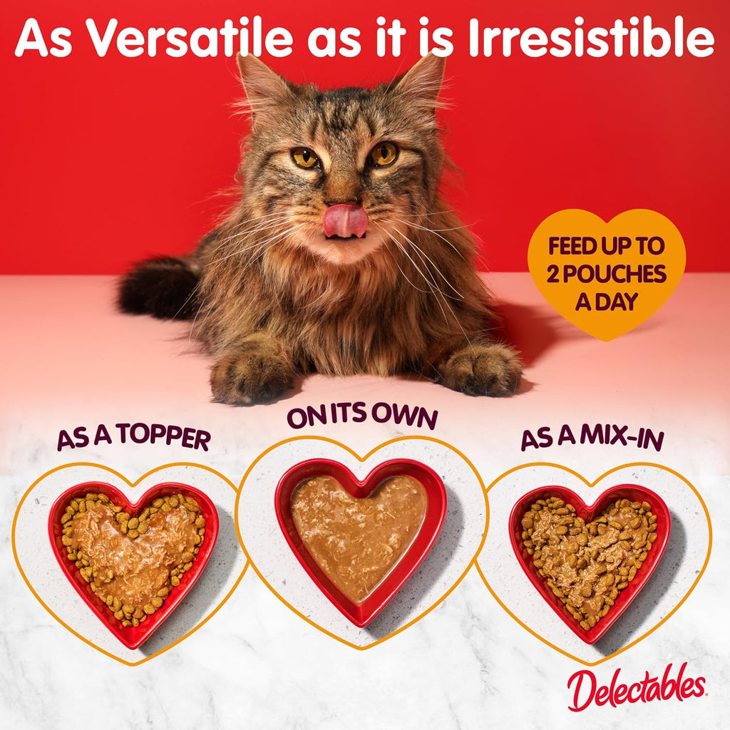 Delectables Lickable Treat Bisque Wet Cat Treat Variety Pack, Food Topper, Hydrating, Grain-Free, No Fillers, No By-Products, No Added Preservatives, 1.4oz Pouch, 30ct