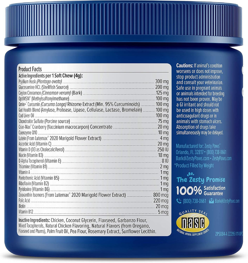 Zesty Paws Dog Vitamins - Dog Multivitamin Chews, Bison, 90 Ct