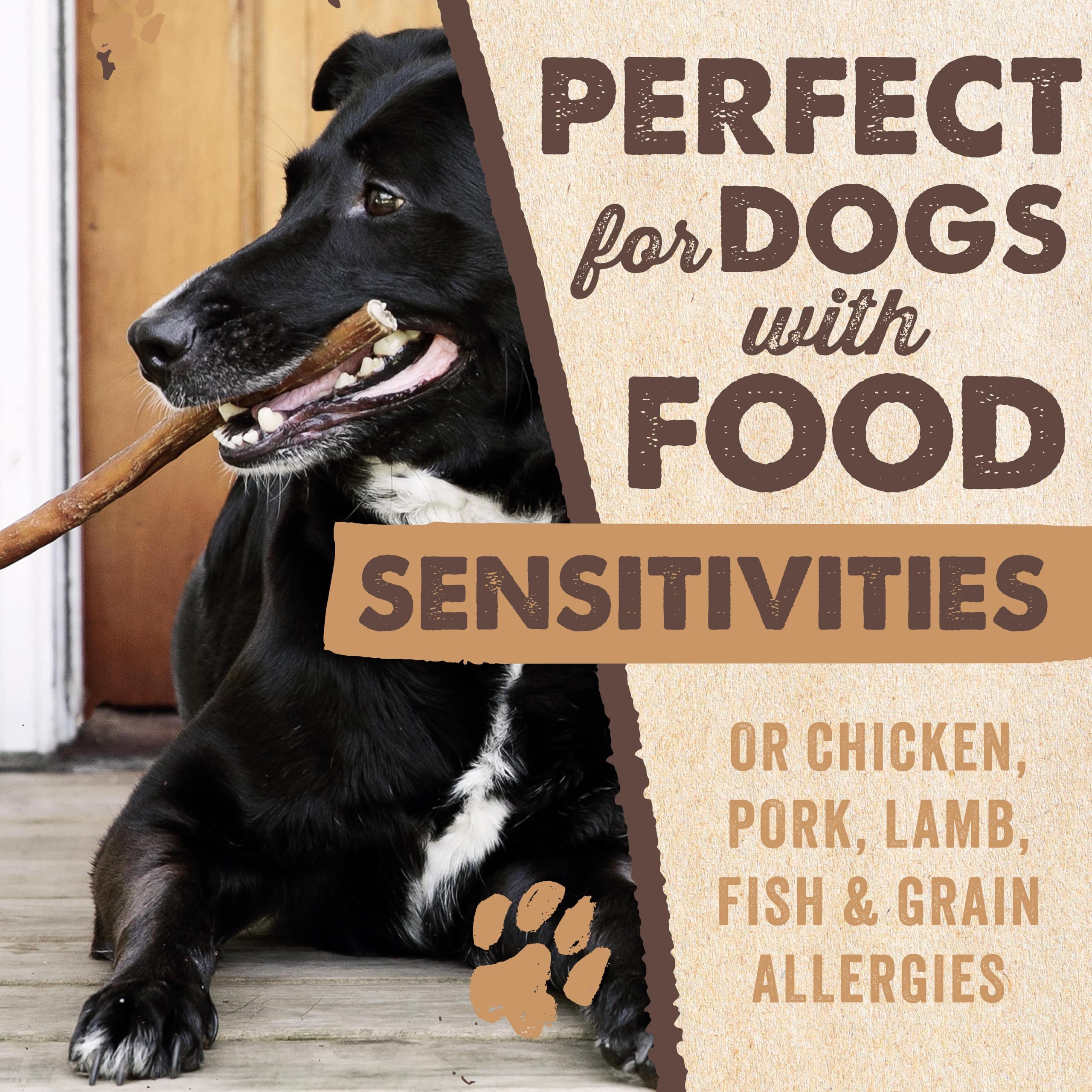 Mighty Paw 12" Bully Sticks for Dogs - Large, Medium and Small Breeds Chew