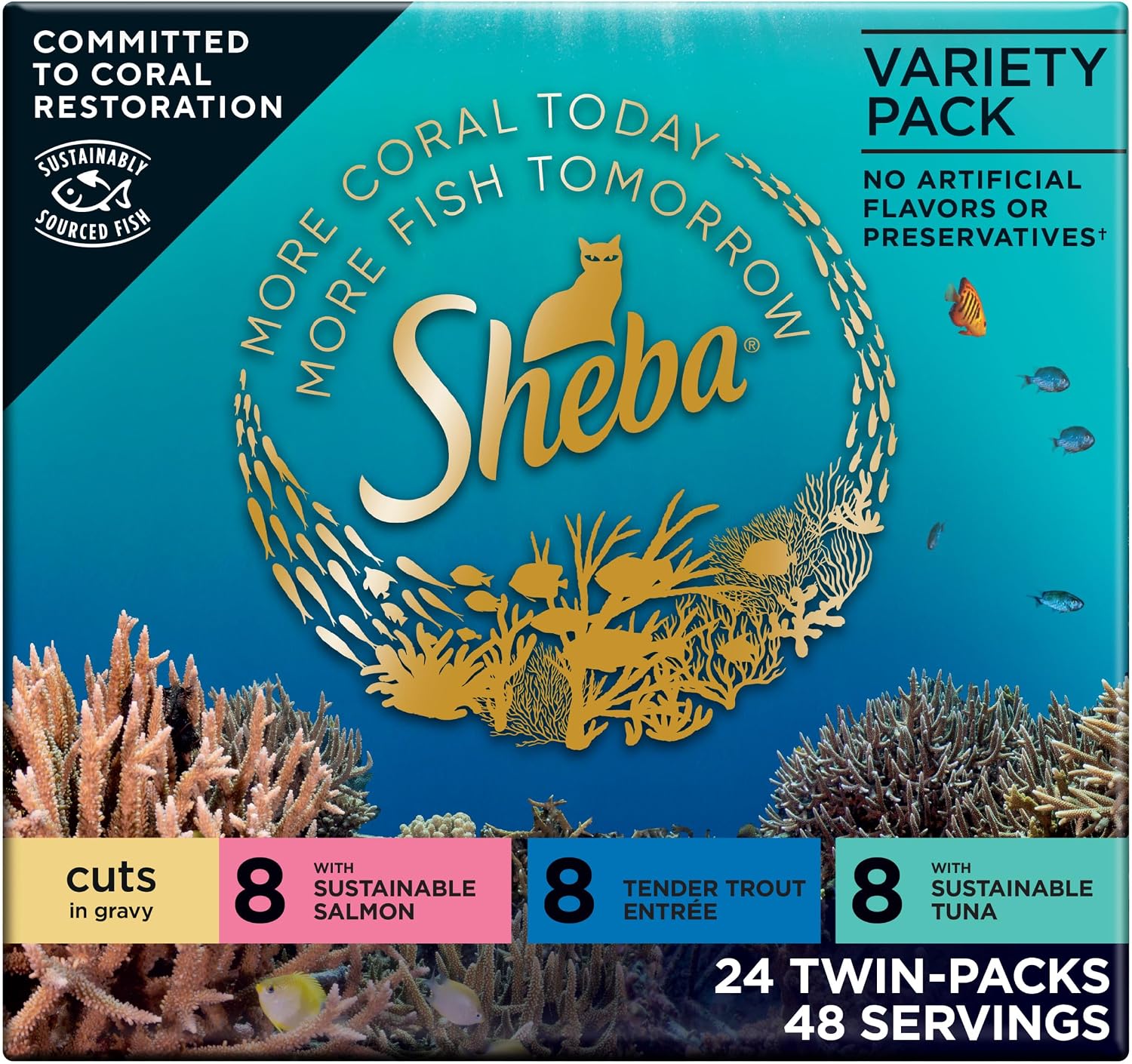 Sheba Perfect Portions Cuts Wet Cat Food, Multipack, 2.6 oz, 24 ct