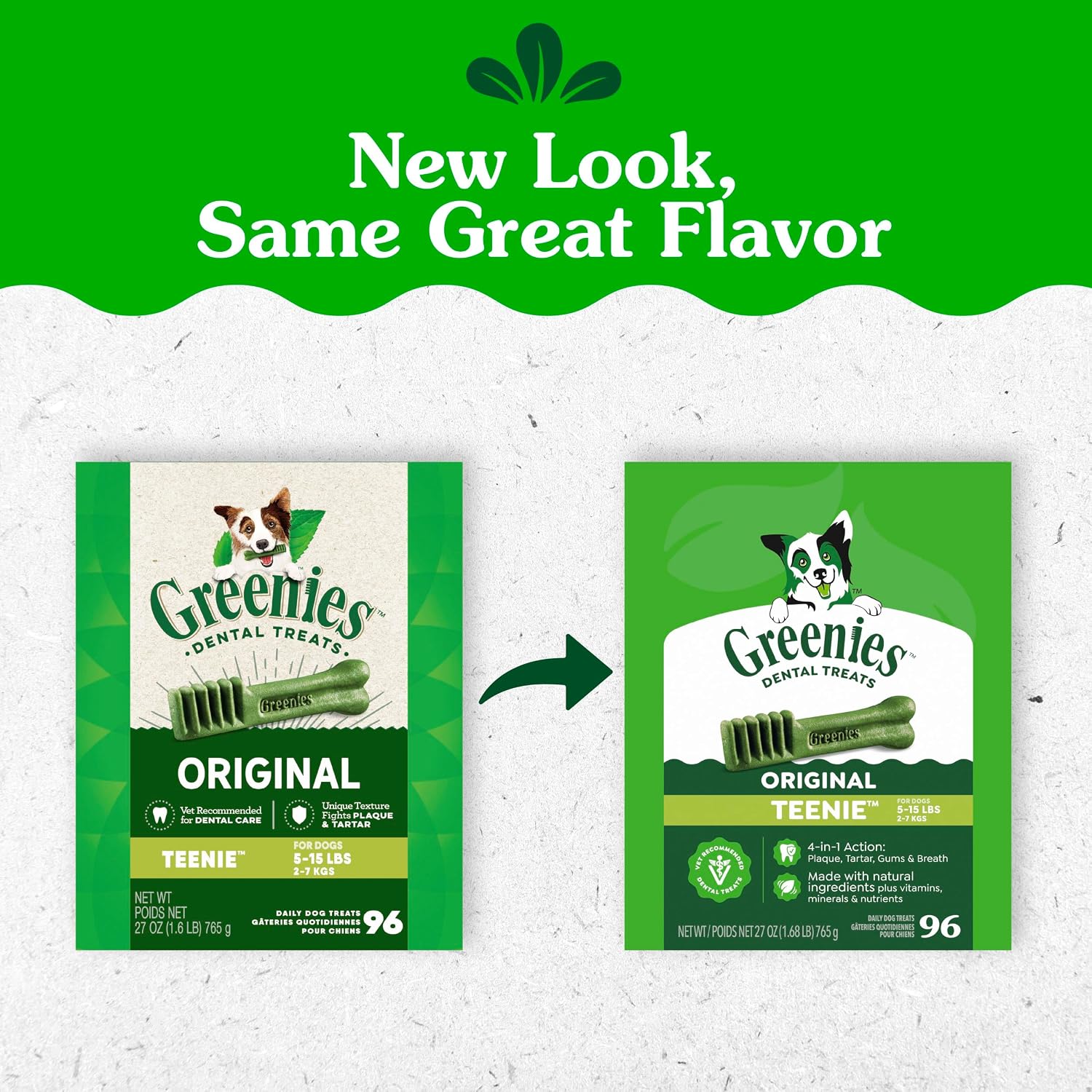 Greenies Teenie Original Natural Dental Dog Treats, Chicken, 130 Count