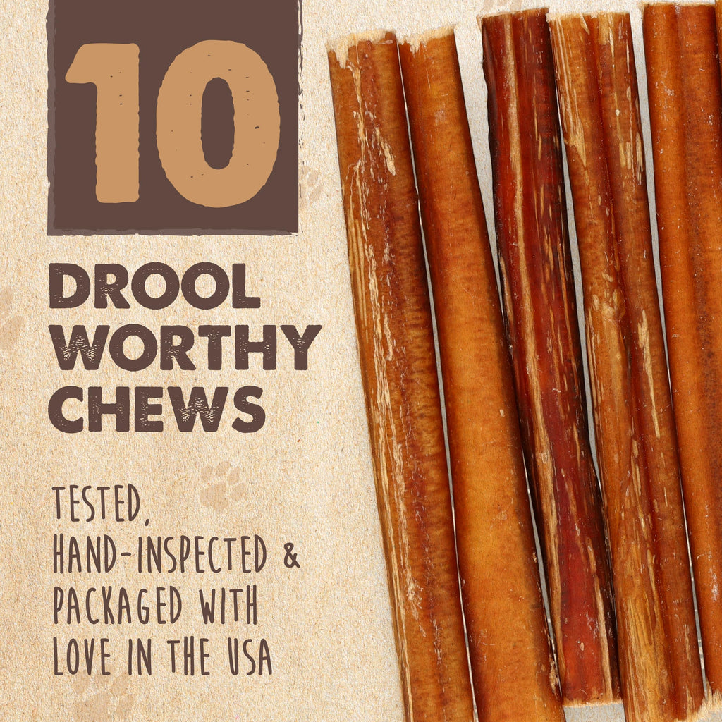 Mighty Paw 12" Bully Sticks for Dogs - Large, Medium and Small Breeds Chew