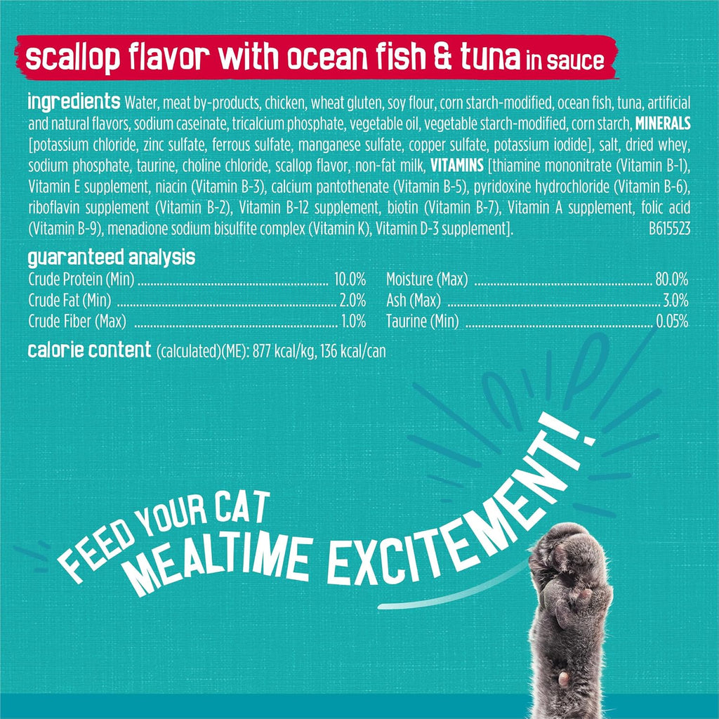 Friskies Purina Wet Cat Food Variety Pack, Tasty Treasures Prime Filets (with Ocean Fish and Tuna, with Chicken and with_Turkey) - 5.5 Ounce (Pack of 24)