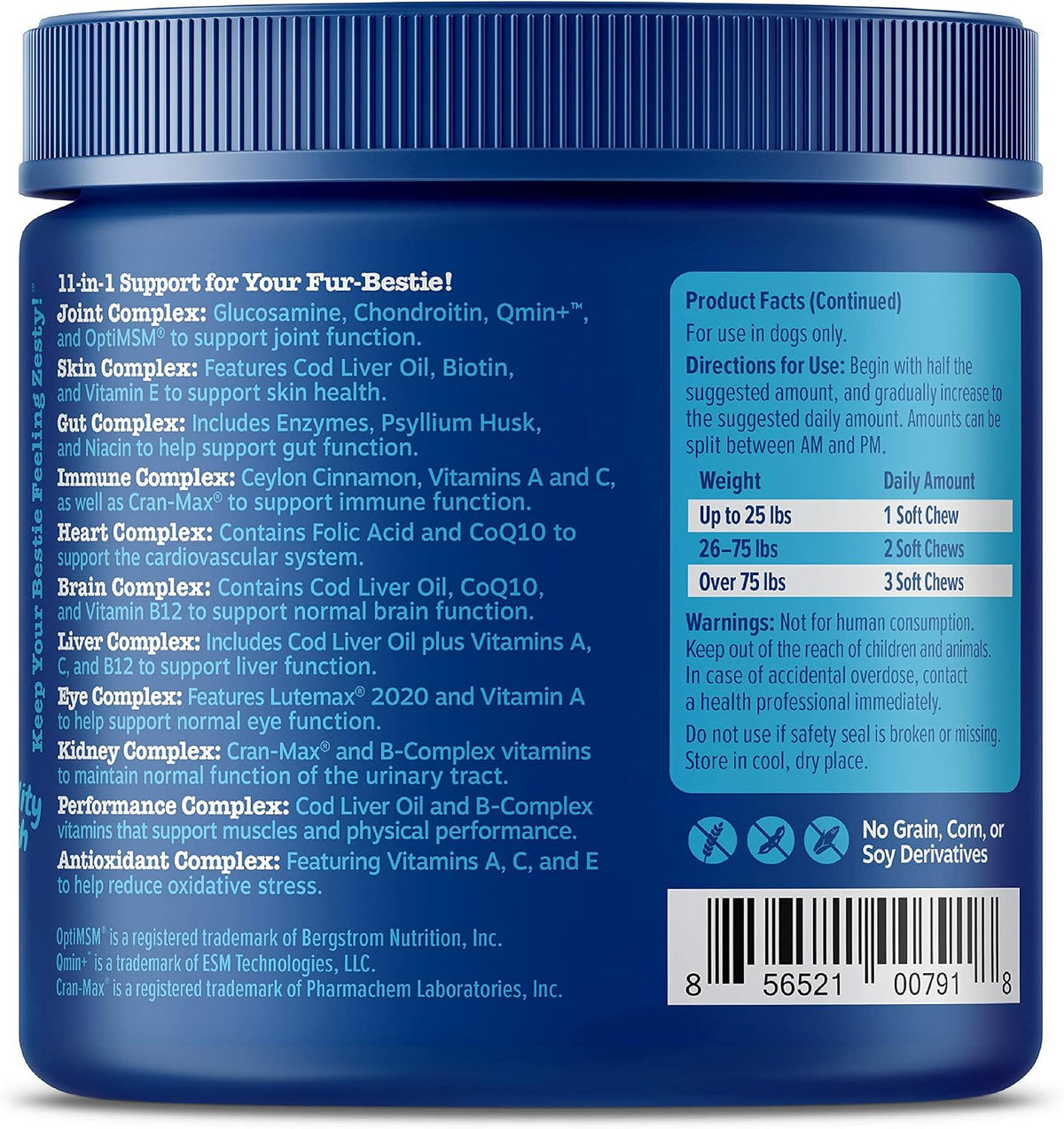 Zesty Paws Dog Vitamins - Dog Multivitamin Chews, Bison, 90 Ct