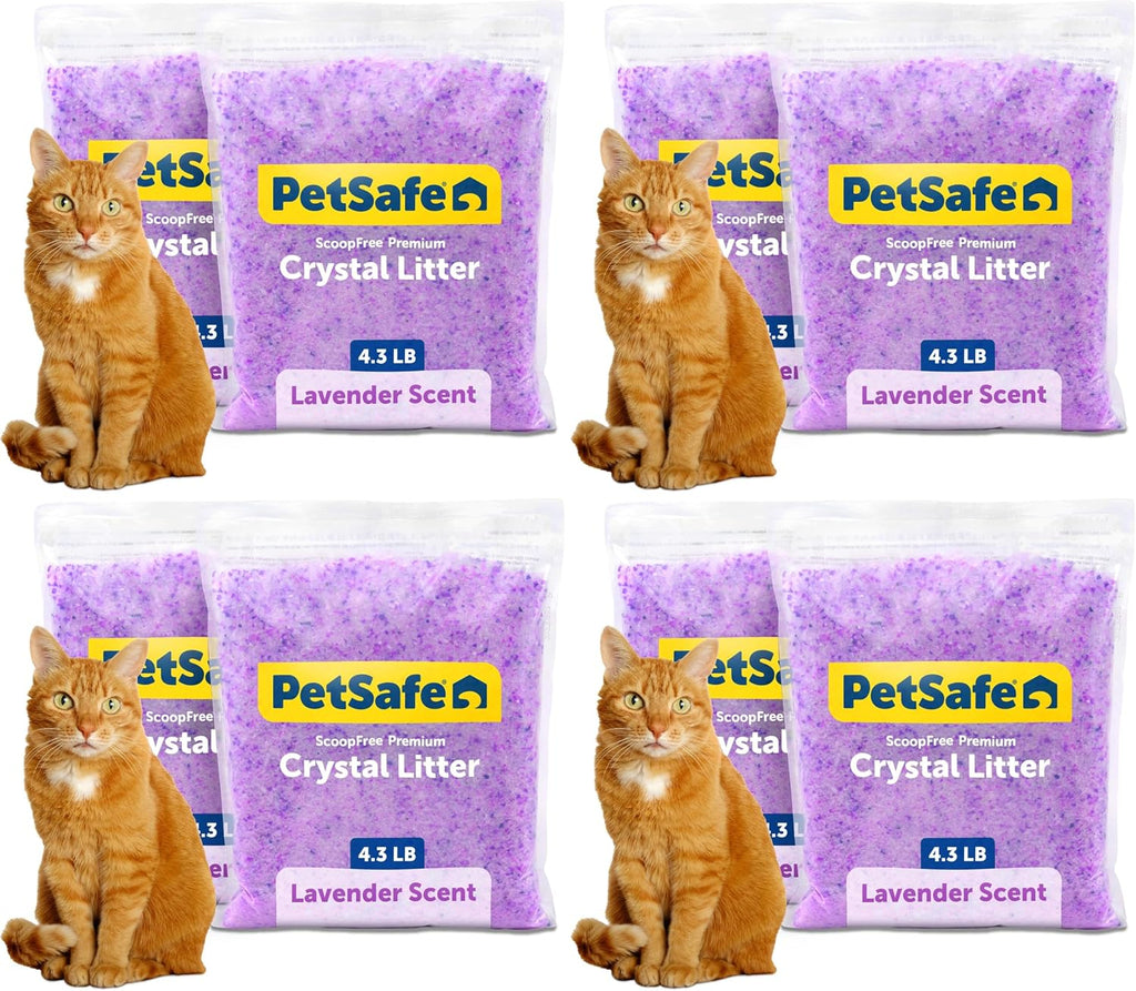 PetSafe ScoopFree Premium Crystal Litter, Lavender Scent, 4.3Lb Bag, 2 Pack