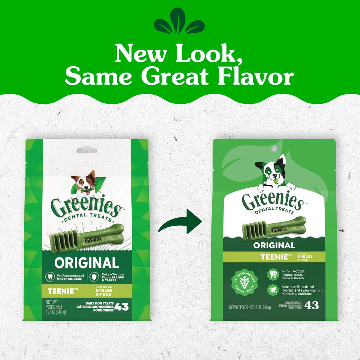 Greenies Teenie Original Natural Dental Dog Treats, Chicken, 130 Count