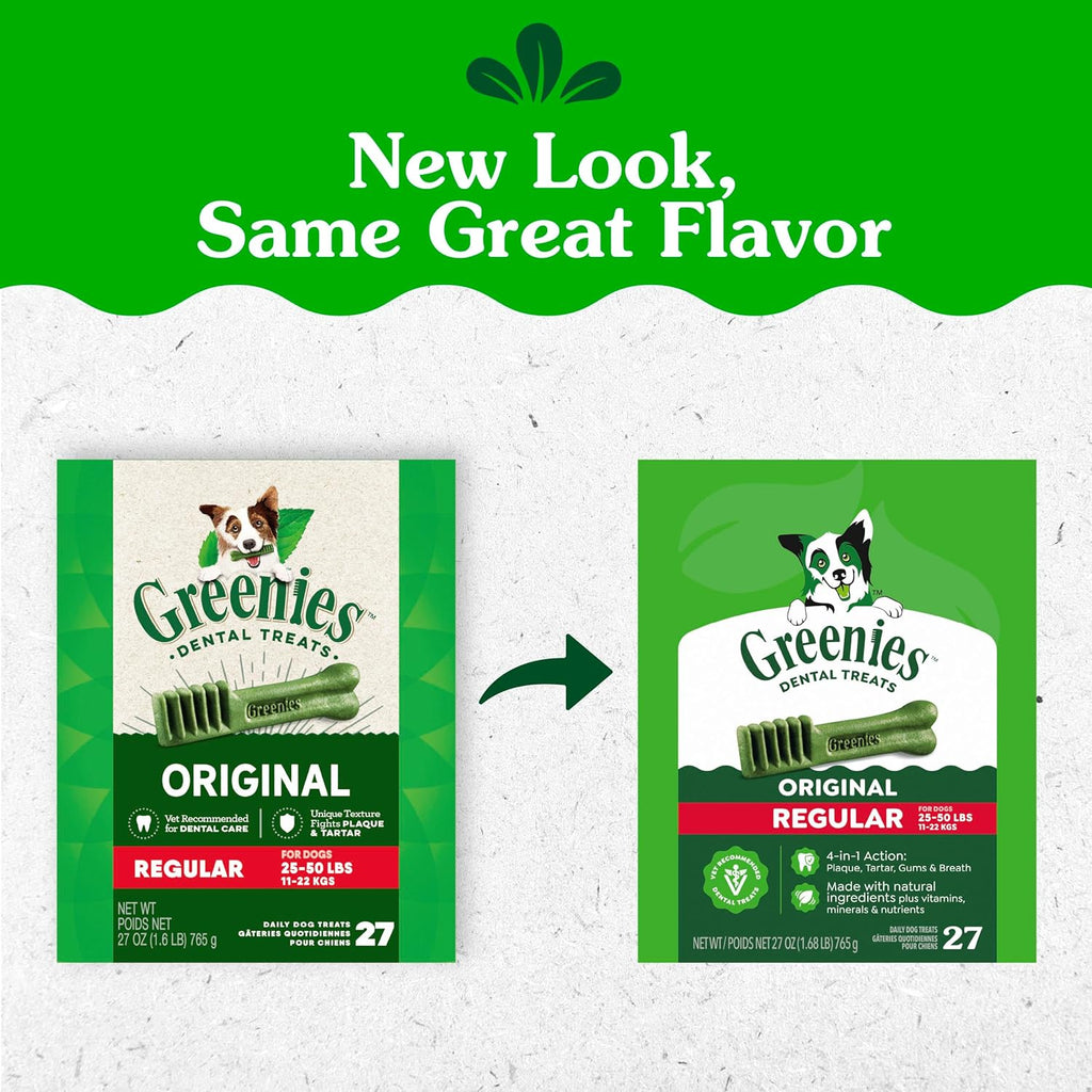 Greenies Regular Dental Dog Treats, Original Chicken Flavor, 36 Count