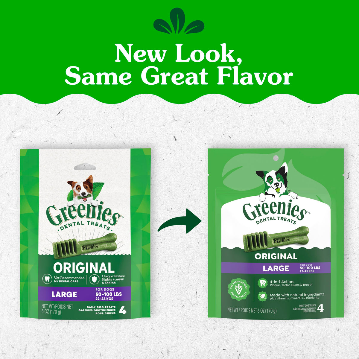 Greenies Large Natural Dental Dog Treats, Original Flavor, 17 Count