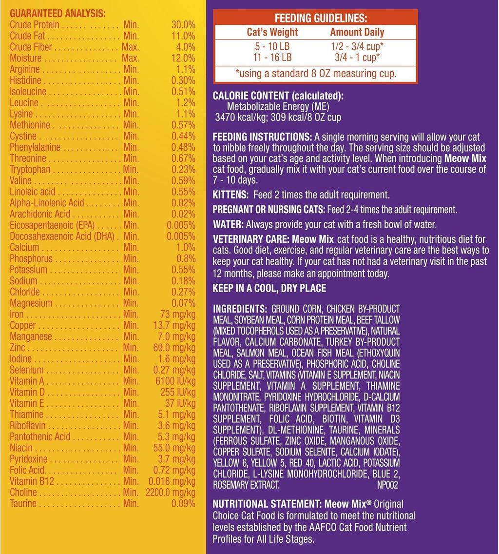Meow Mix Original Choice Dry Cat Food, 6.3 Pound Bag