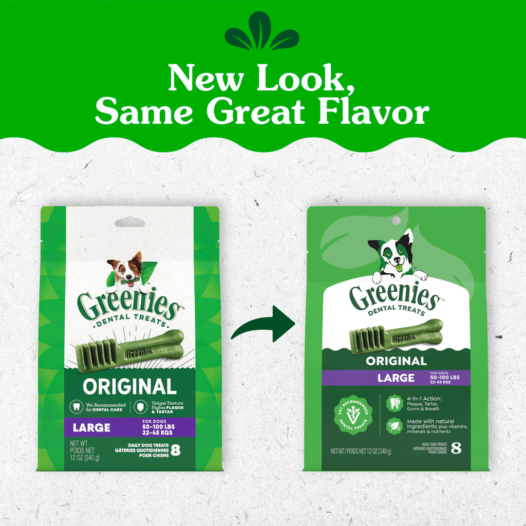 Greenies Large Natural Dental Dog Treats, Original Flavor, 17 Count