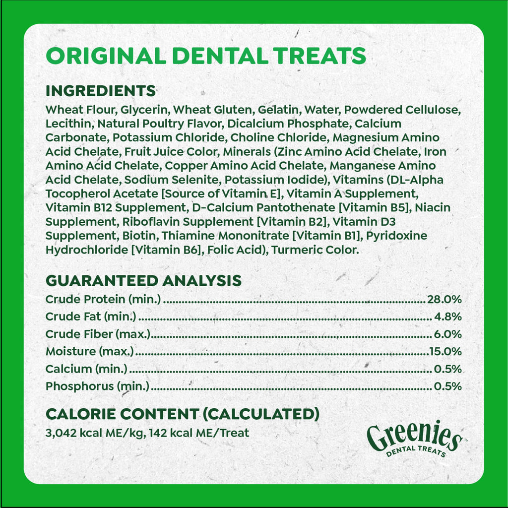 Greenies Large Natural Dental Dog Treats, Original Flavor, 17 Count