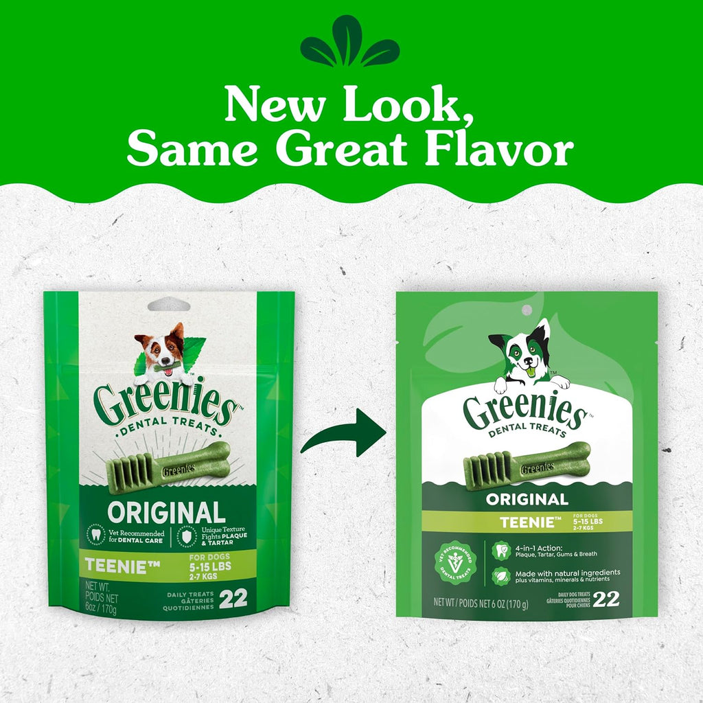 Greenies Teenie Original Natural Dental Dog Treats, Chicken, 130 Count