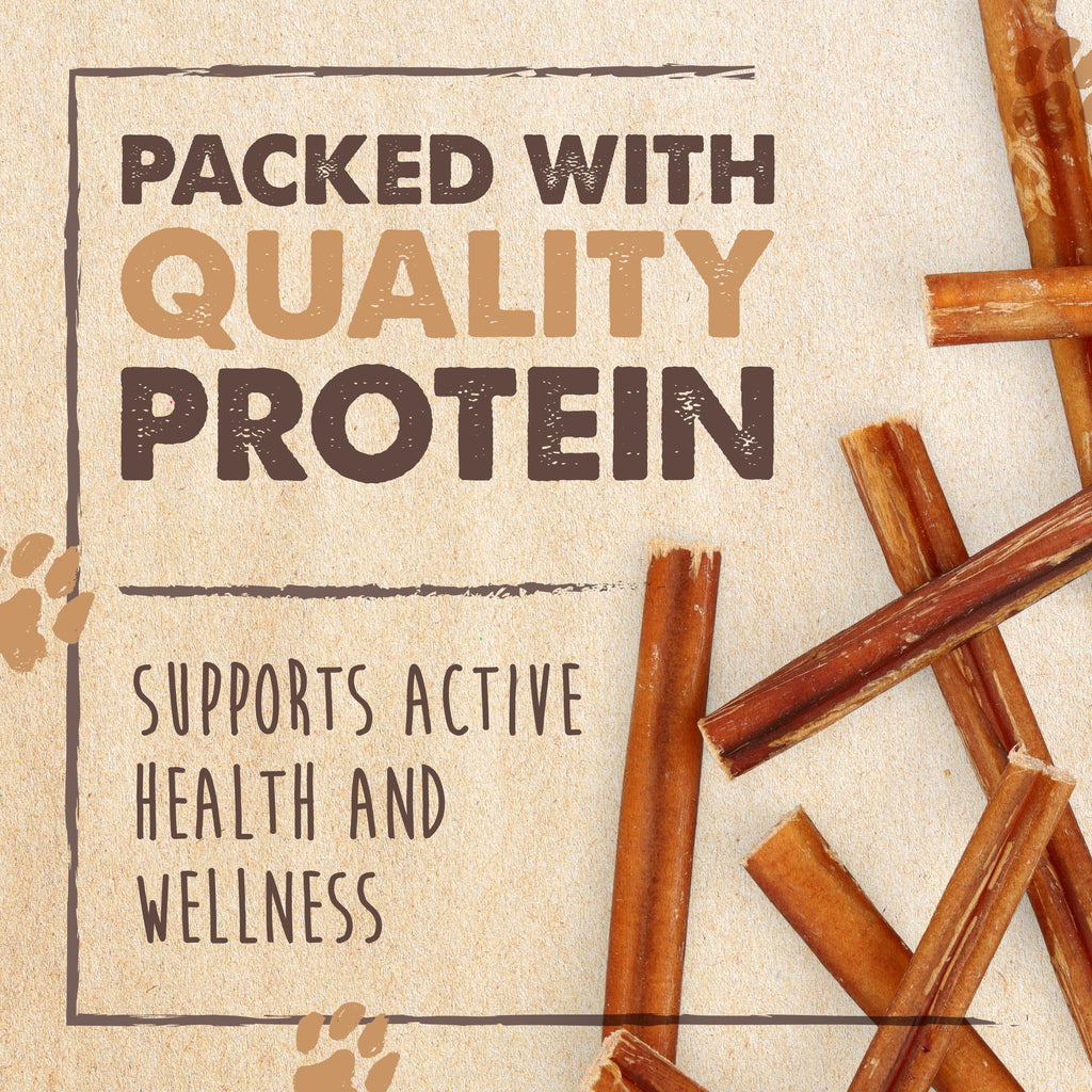 Mighty Paw 12" Bully Sticks for Dogs - Large, Medium and Small Breeds Chew