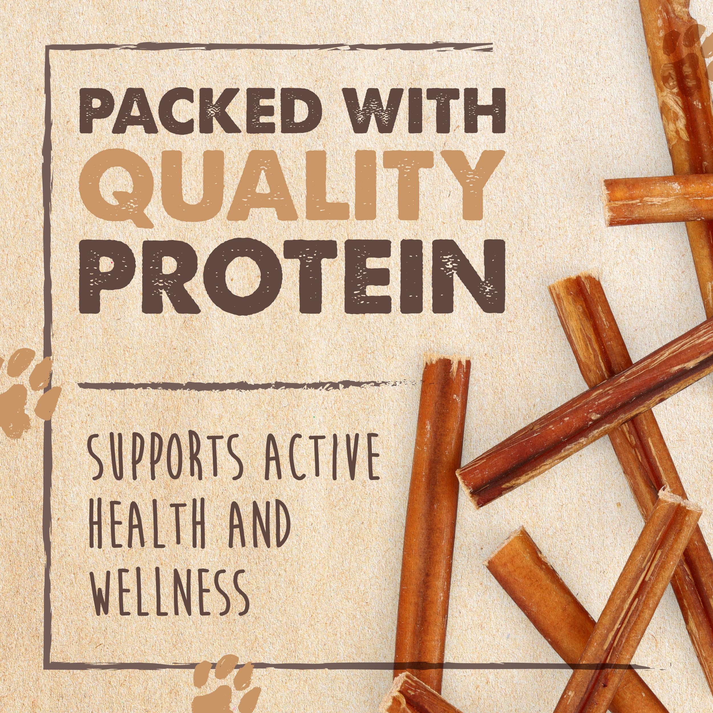 Mighty Paw 12" Bully Sticks for Dogs - Large, Medium and Small Breeds Chew