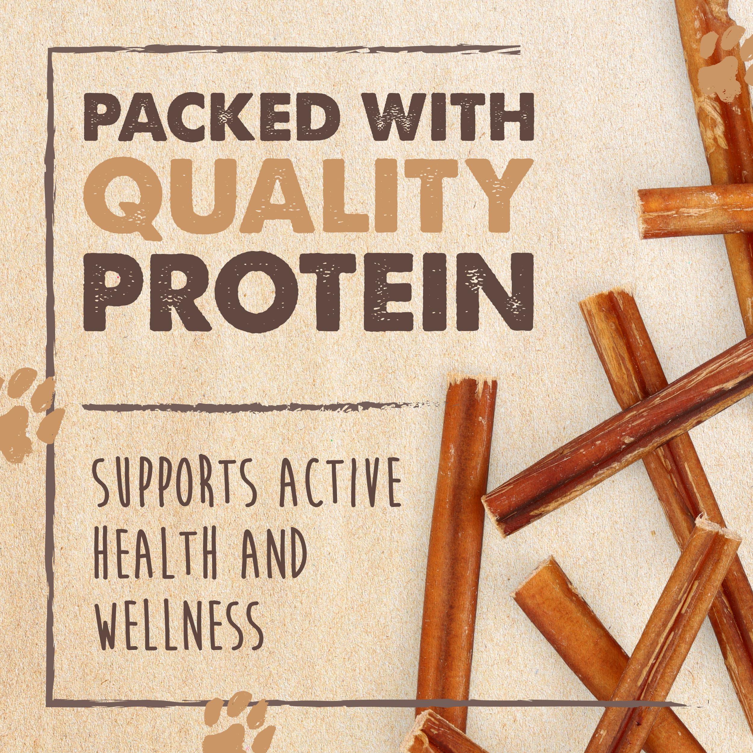 Mighty Paw 12" Bully Sticks for Dogs - Large, Medium and Small Breeds Chew