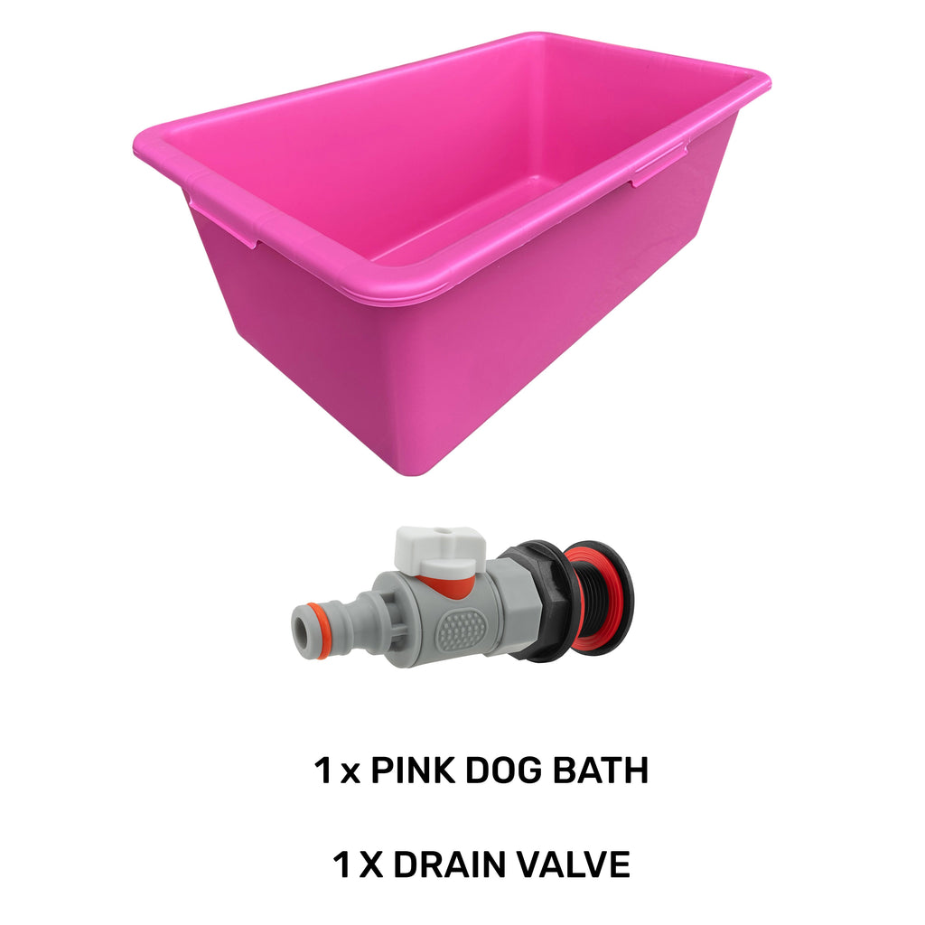 Pink Dog Bath with Drain Valve (WL) DIY Workshop Accessory Pet and Pond Supply