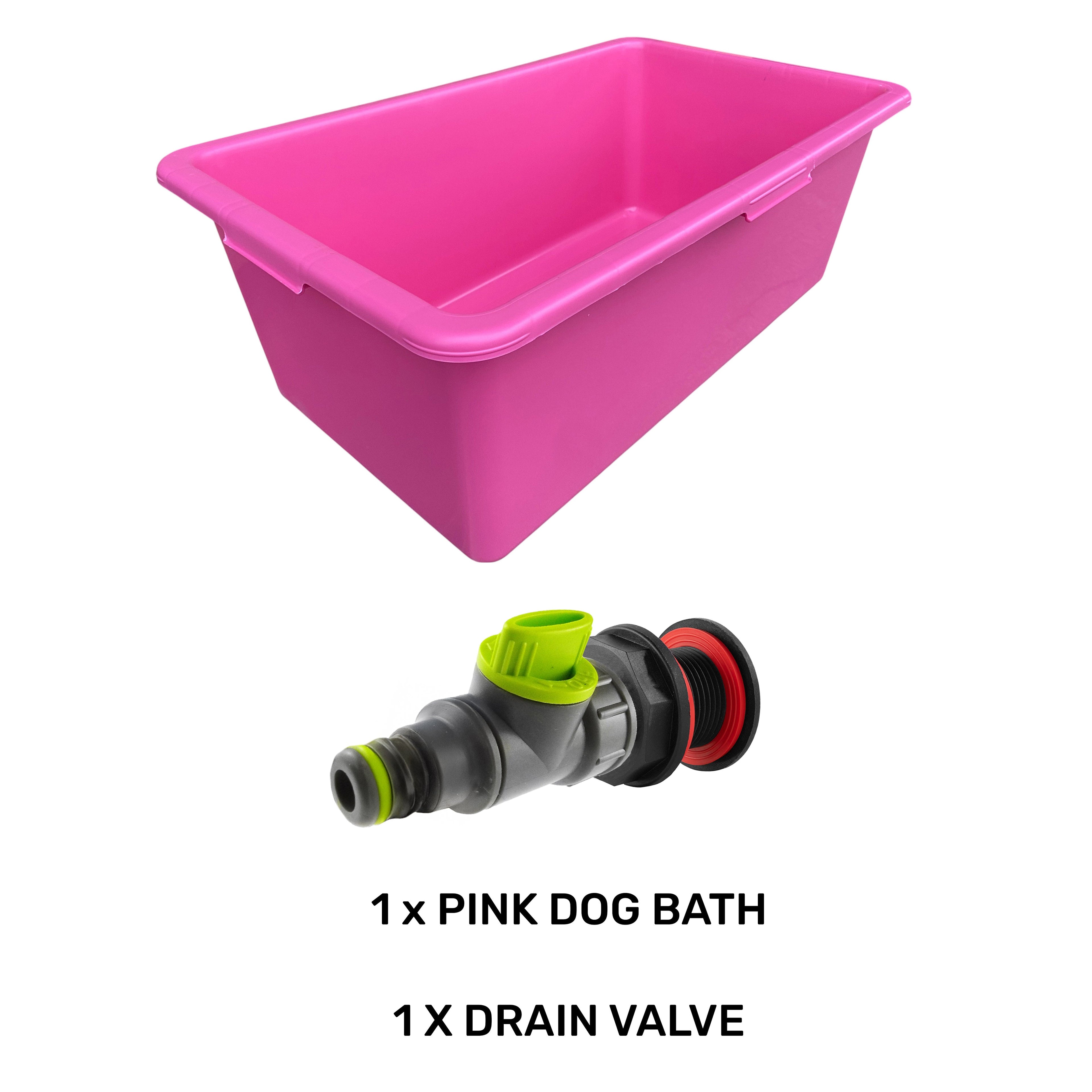 Pink Dog Bath with Drain Valve (Lime) DIY Workshop Accessory Pet and Pond Supply