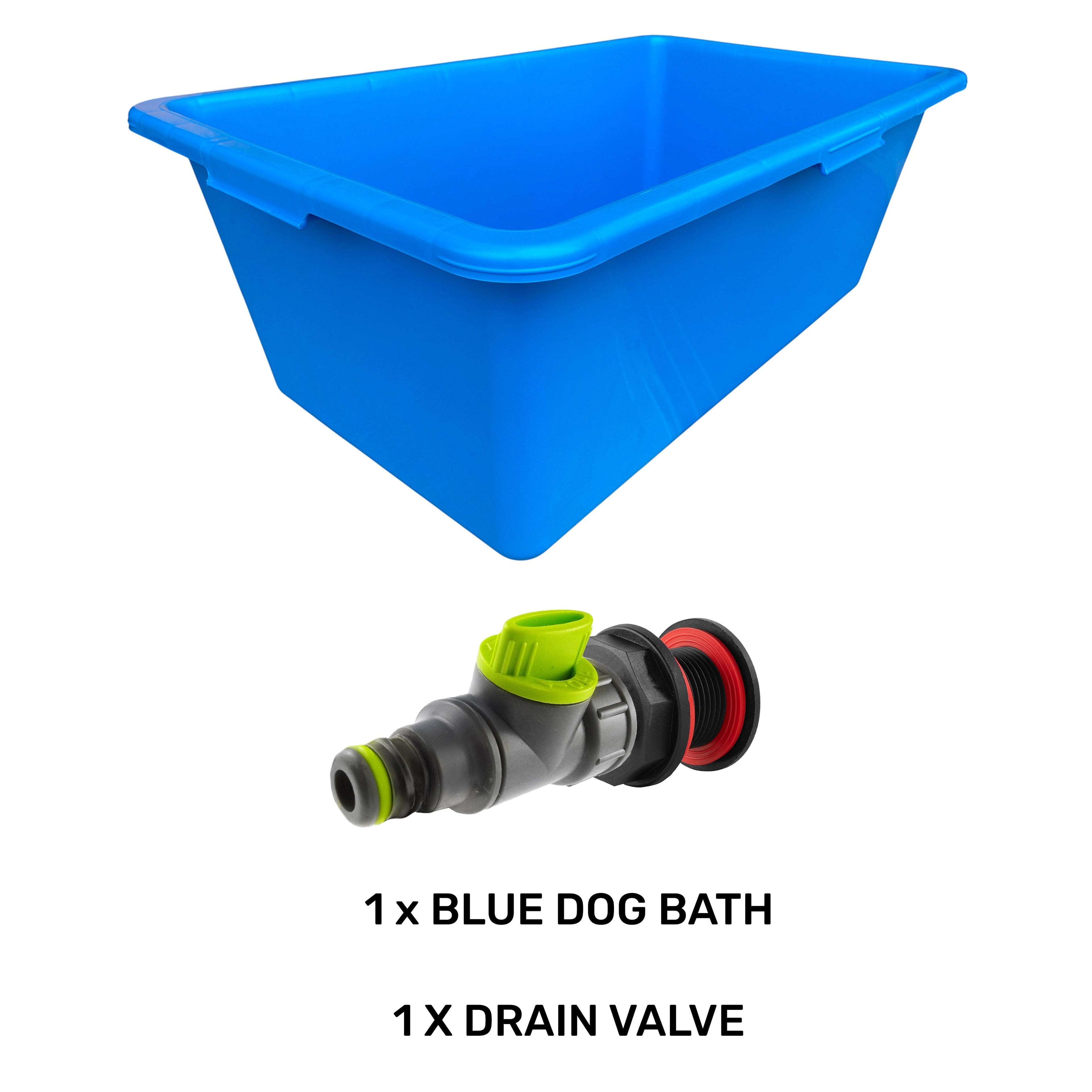 Blue Dog Bath with Drain Valve (Lime) DIY Workshop Accessory Pet and Pond Supply