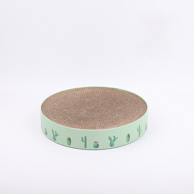 Durable Round Cat Scratch Board Bed and Toy-3