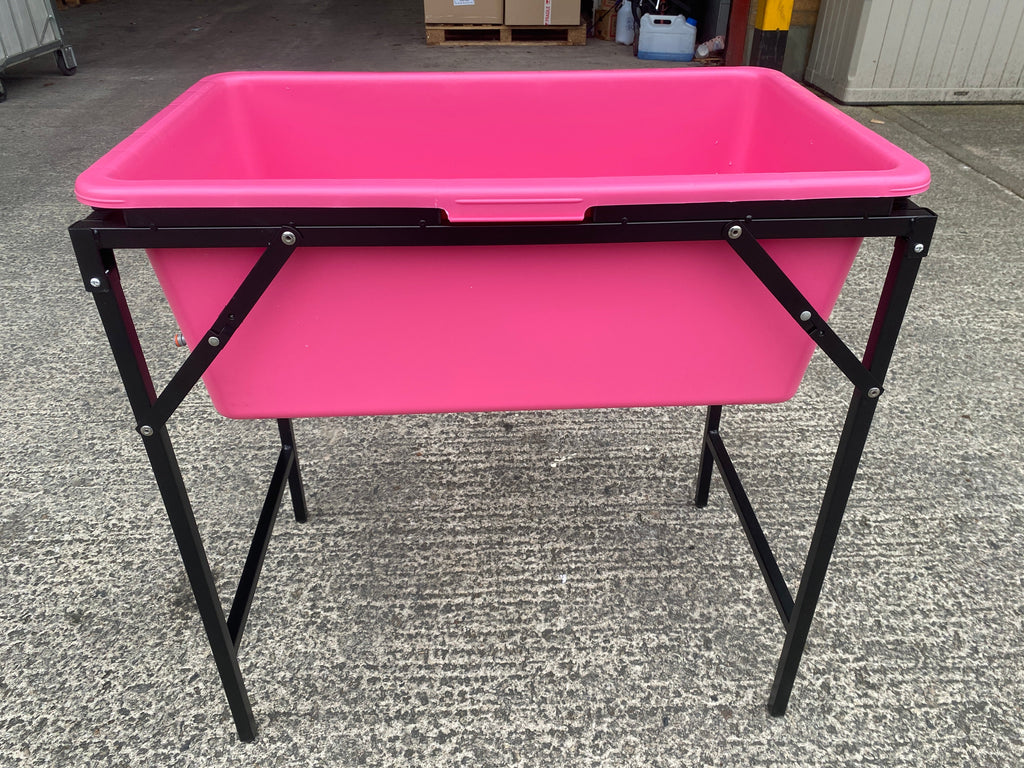 Pink Dog Bath with Drain Valve (WL) and Stand BSP Thread Fitting Water Connector
