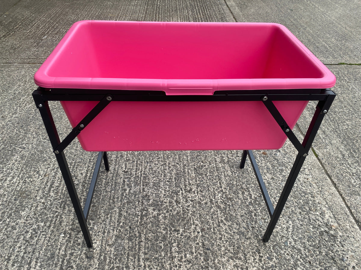 Pink Dog Bath with Drain Valve (WL) and Stand BSP Thread Fitting Water Connector