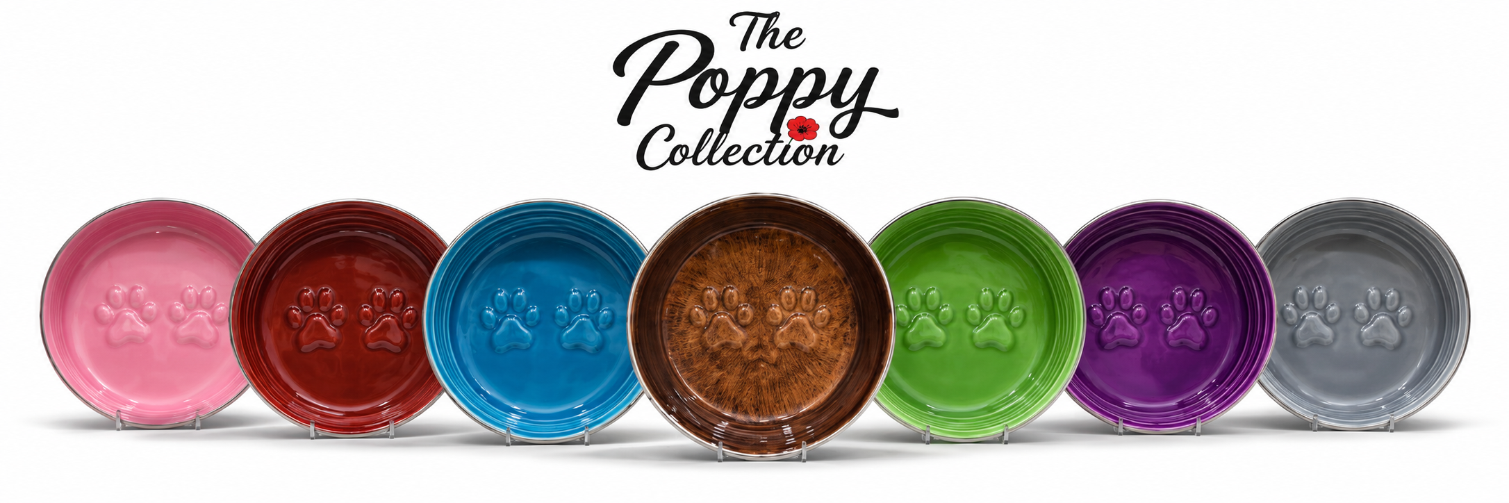 The Poppy Collection Dog Bowl - Chocolate