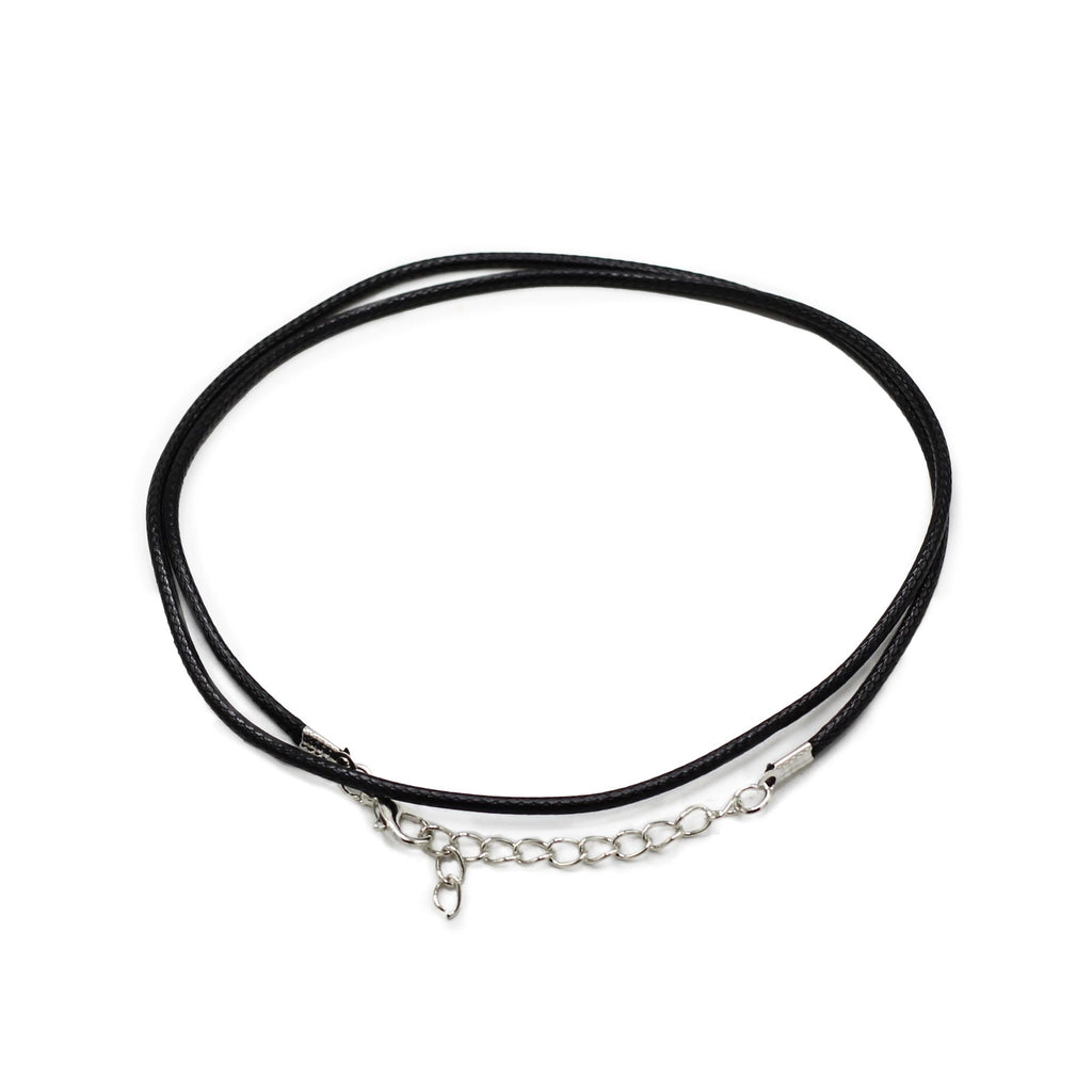 Waxed Pendant Cord -  2Mm X 55cm - Black 101