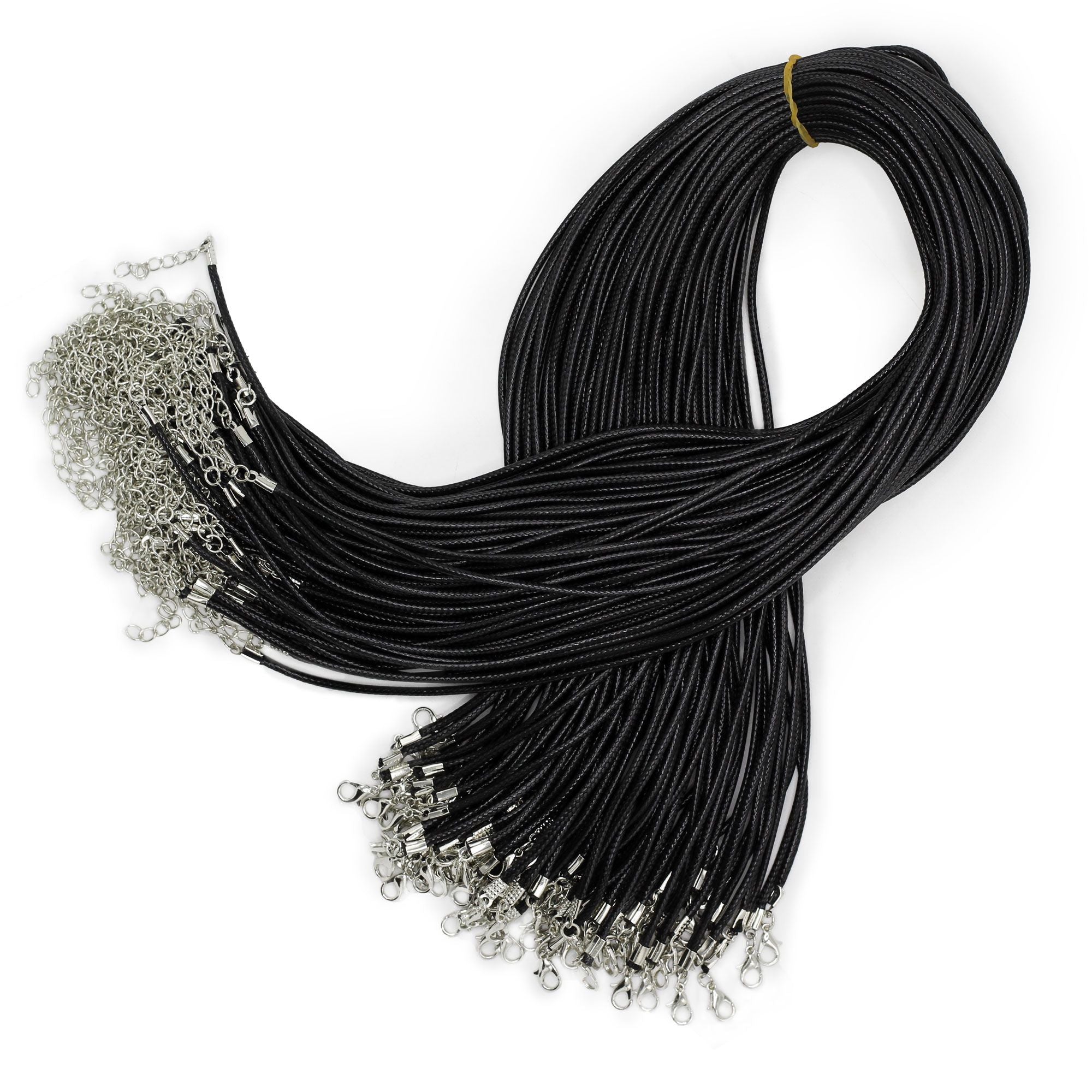 Waxed Pendant Cord -  2Mm X 55cm - Black 101