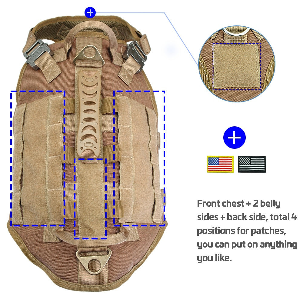 Tactical Dog Harness Military No Pull Pet Harness Vest