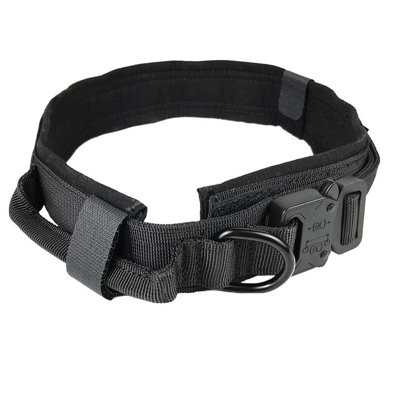 Dog Tag Nylon Tactical Collar With Handle Training Personalized