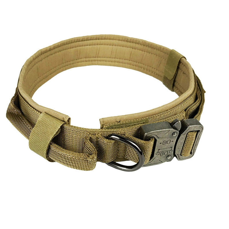 Dog Tag Nylon Tactical Collar With Handle Training Personalized