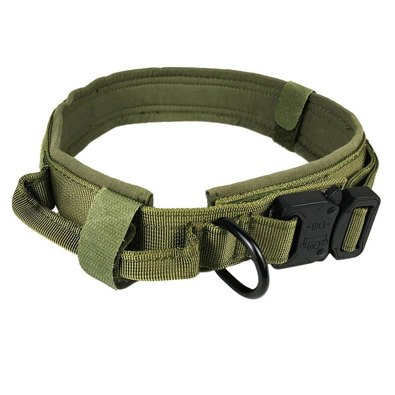 Dog Tag Nylon Tactical Collar With Handle Training Personalized