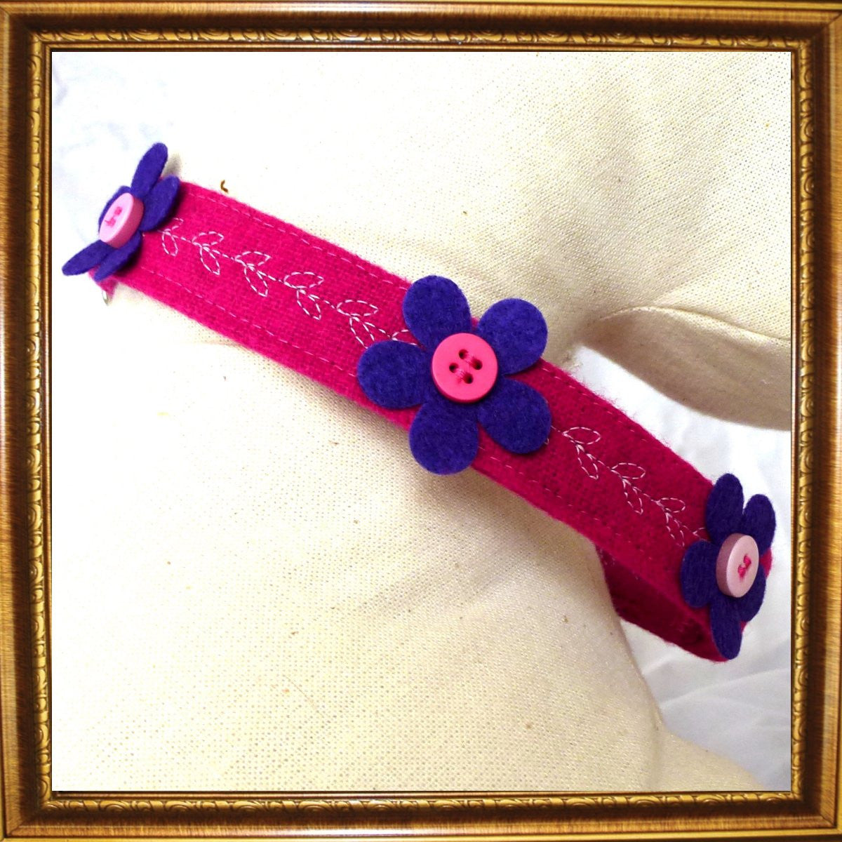 Prediletto Handmade Pretty Flower Dog Collar