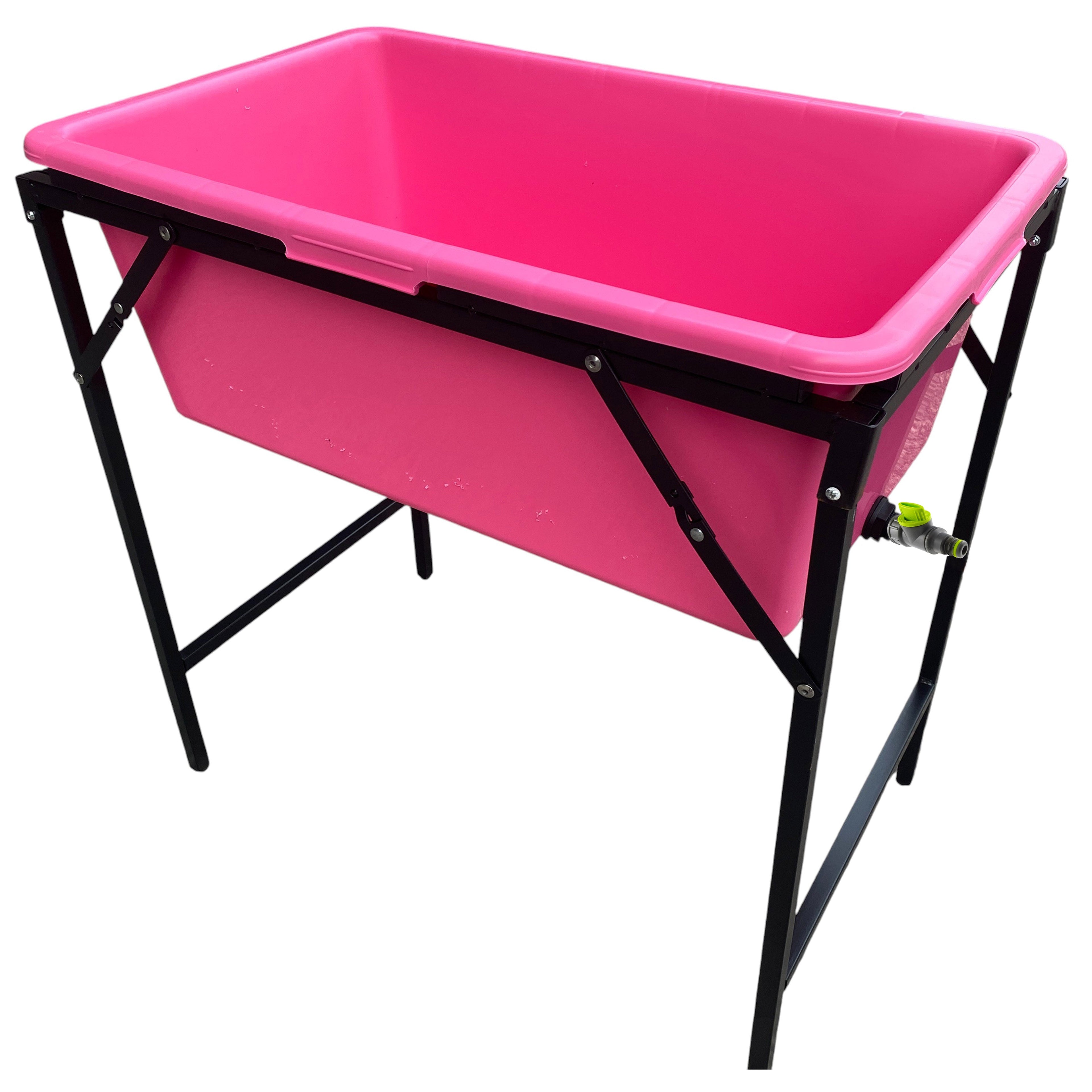 Pink Dog Bath with Drain Valve (Lime) and Stand for DIY Workshop Accessory
