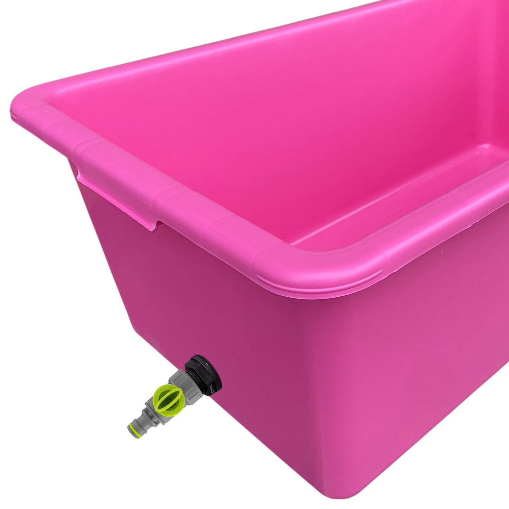 Pink Dog Bath with Drain Valve (Lime) DIY Workshop Accessory Pet and Pond Supply