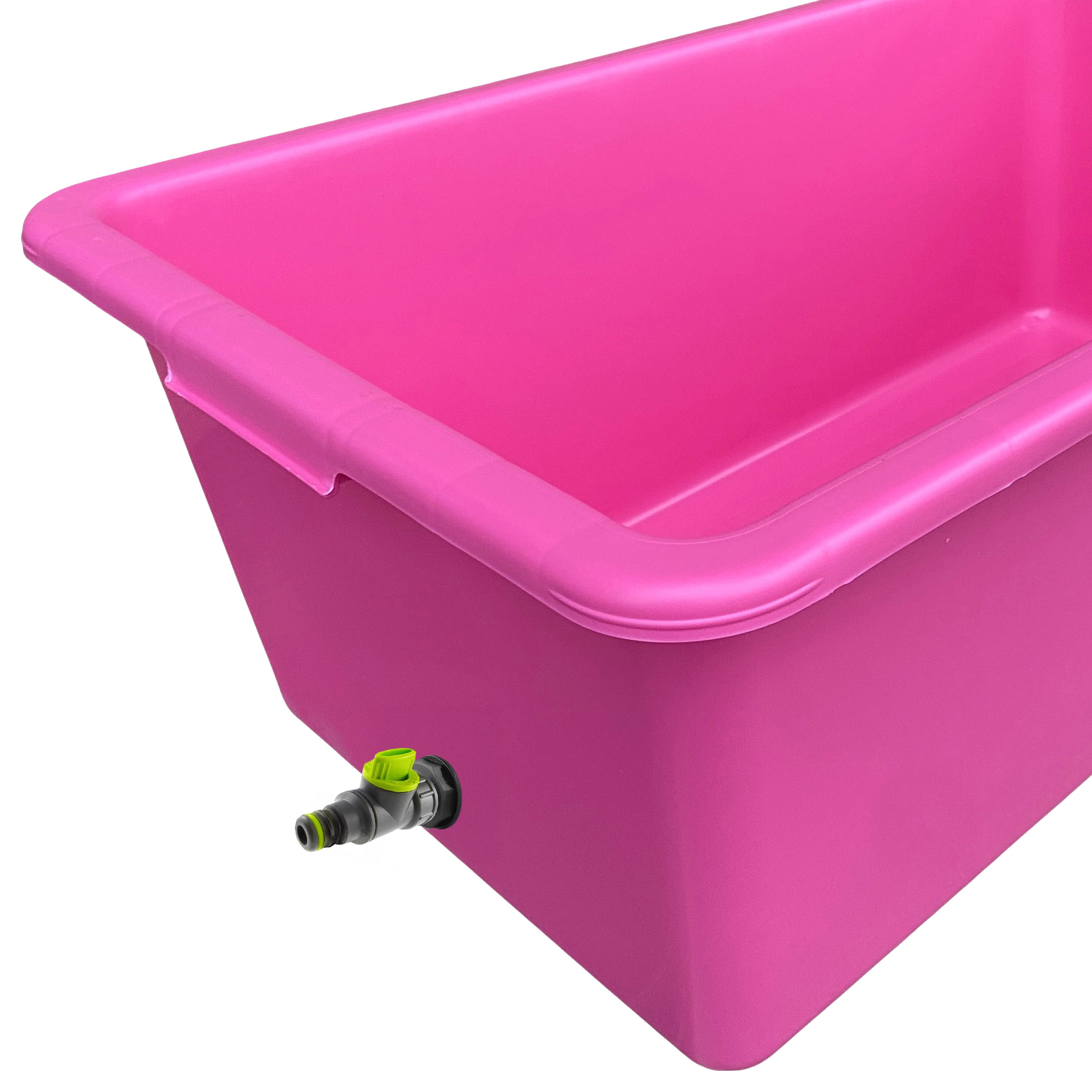 Pink Dog Bath with Drain Valve (Lime) DIY Workshop Accessory Pet and Pond Supply