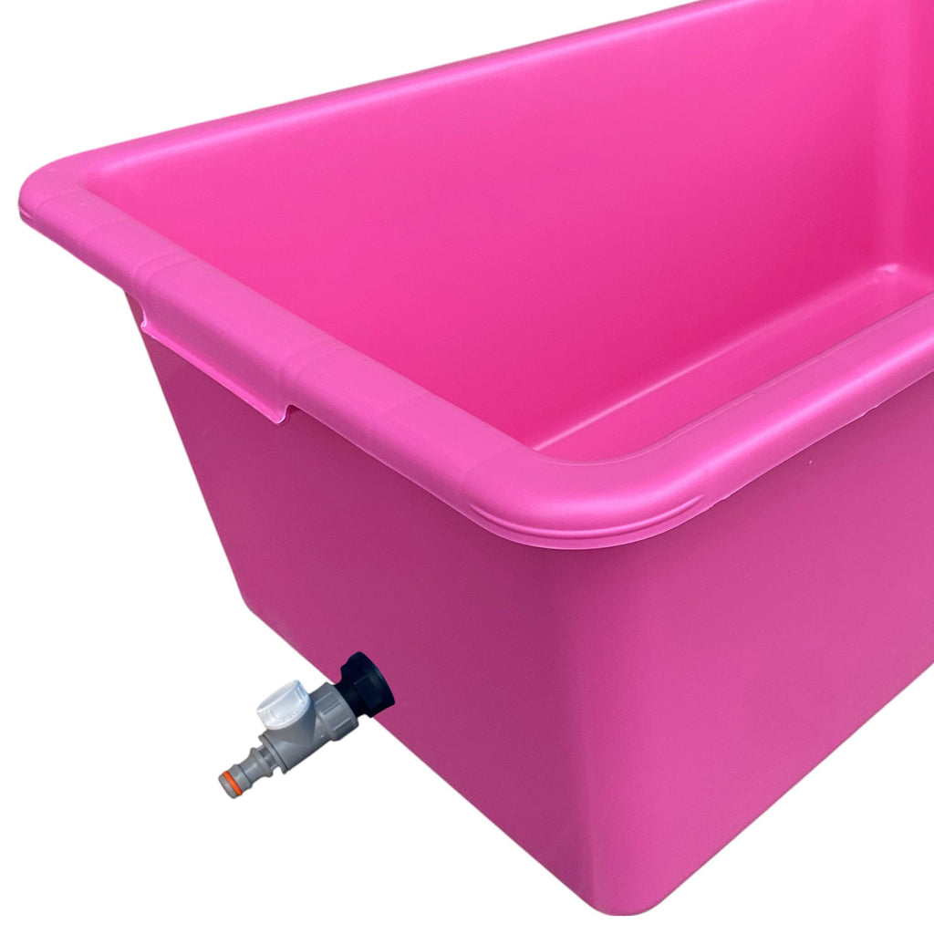 Pink Dog Bath with Drain Valve (WL) DIY Workshop Accessory Pet and Pond Supply
